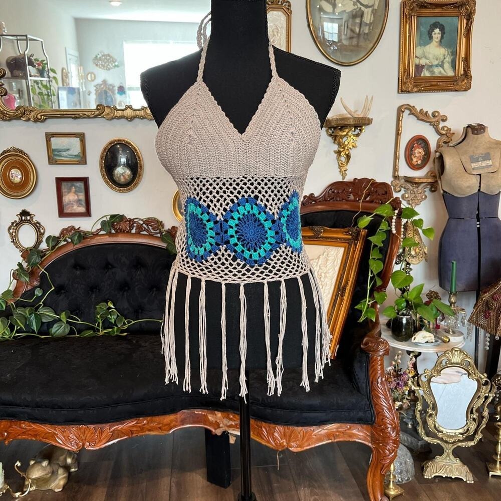 Vintage y2k boho chic crochet